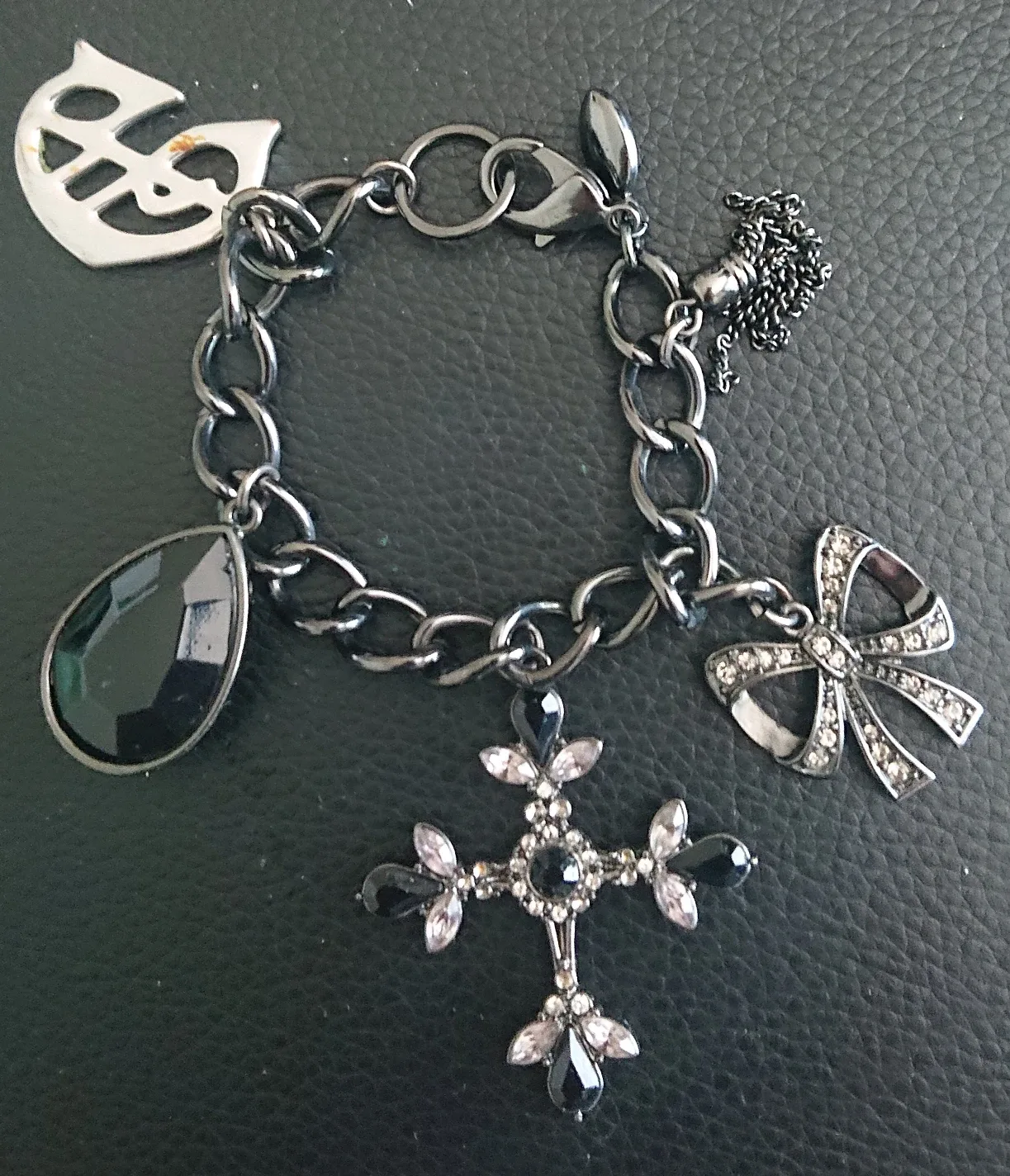 Guess Brown Heart Handle Embossed Tote Bag image indicator(6)