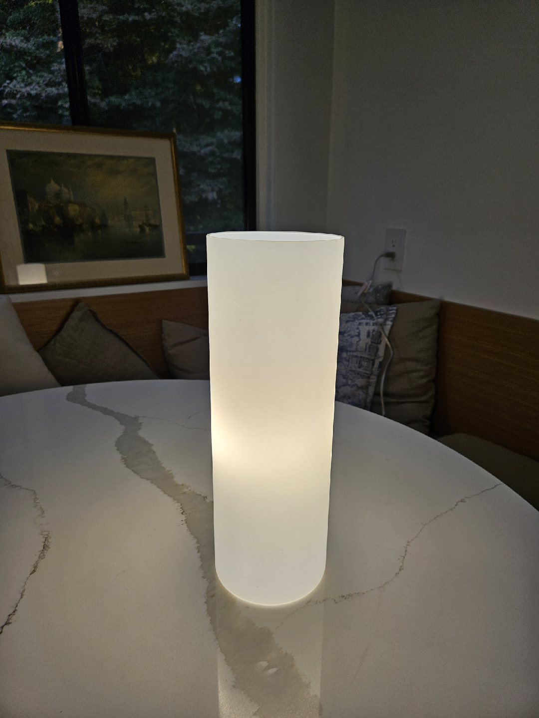 Modern White Glass Table Lamp
