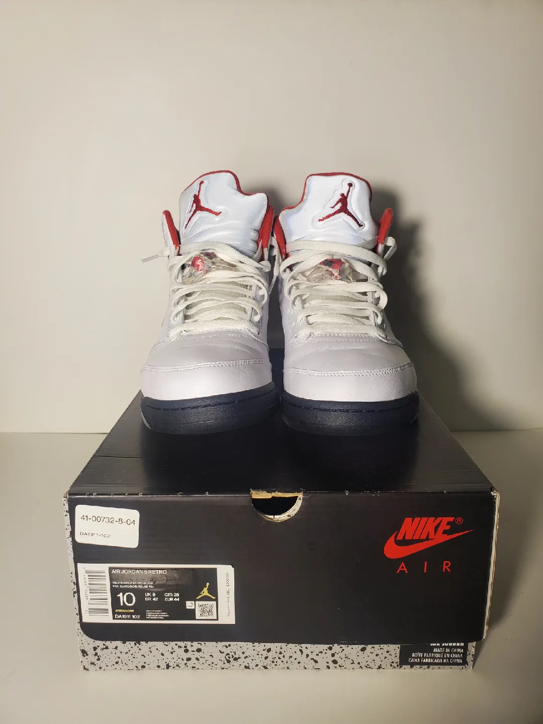 Jordan 5 Retro Fire Red Silver Tongue W/Box DA1911-102 Sz 10 image indicator(2)