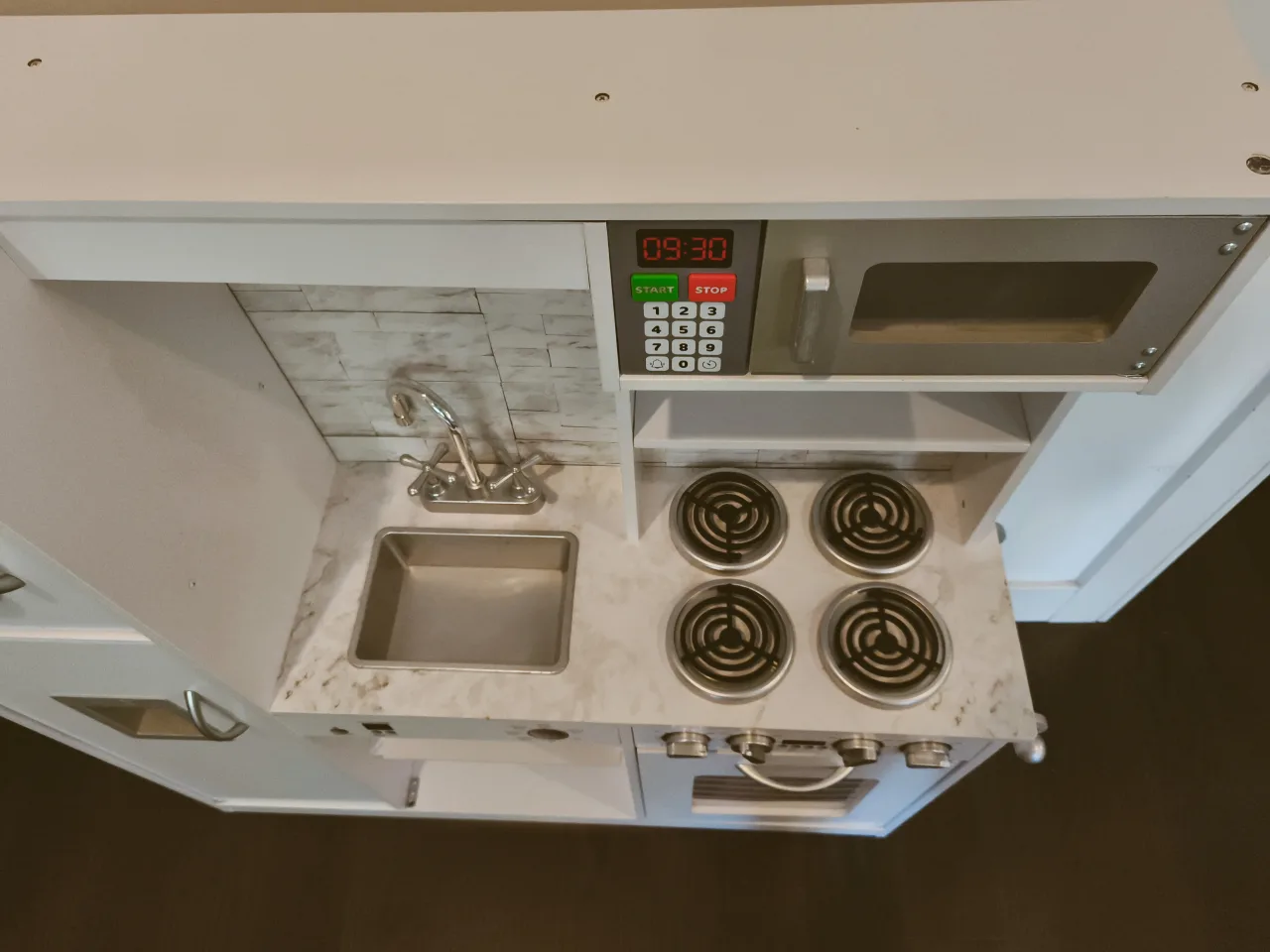 Kids White Wooden Play Kitchen Set image indicator(4)