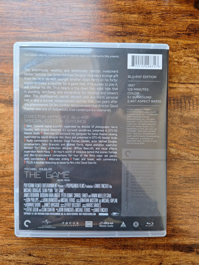 The Game (Criterion Collection) Blu-ray - photo 2