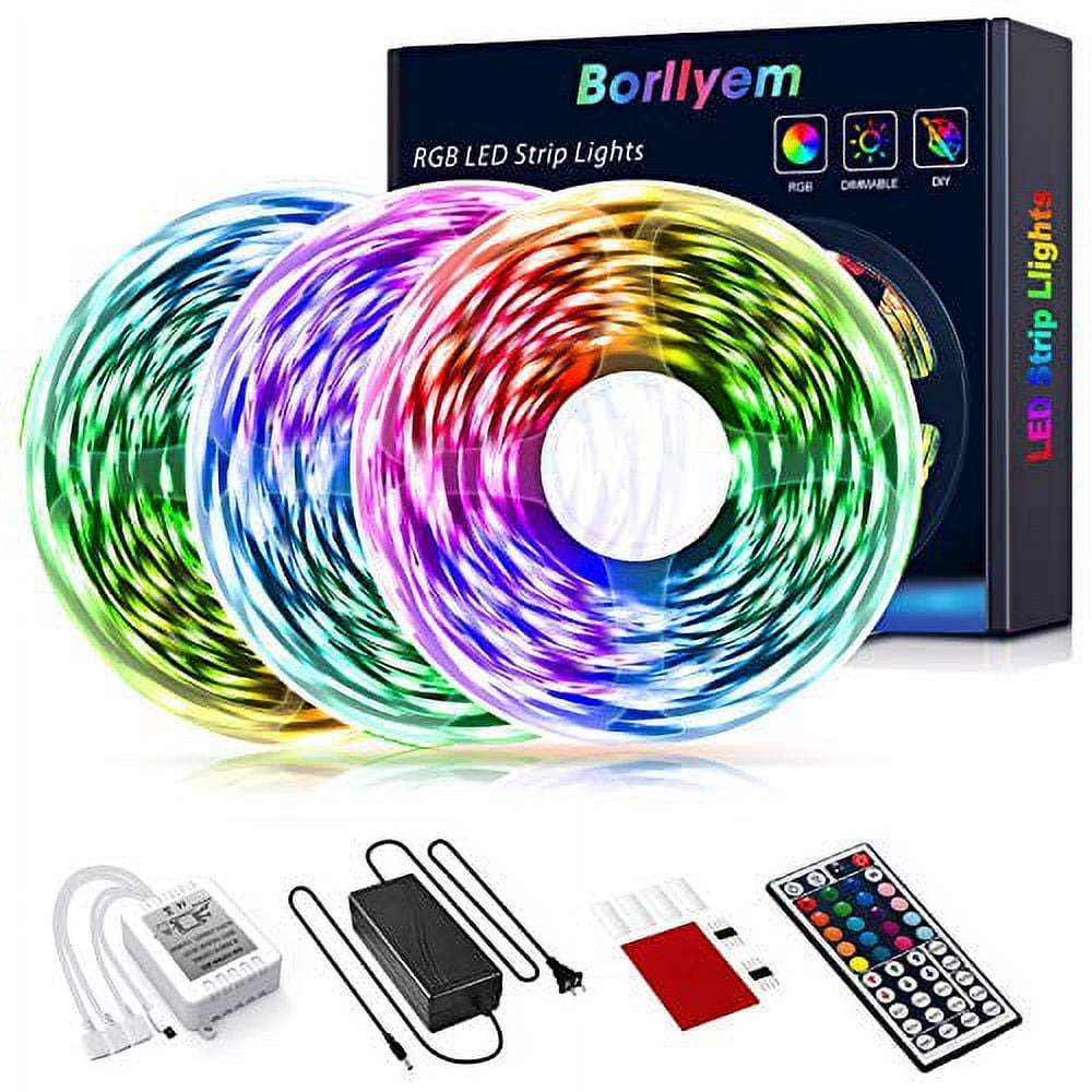 49.2FT/15M LED Strip Lights,Borllyem RGB LED Light Strip 5050SMD