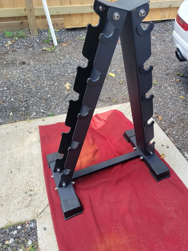 A-FRAME. DUMBBELL RACK HOLDS 5 SETS SOLID STEEL thumbnail