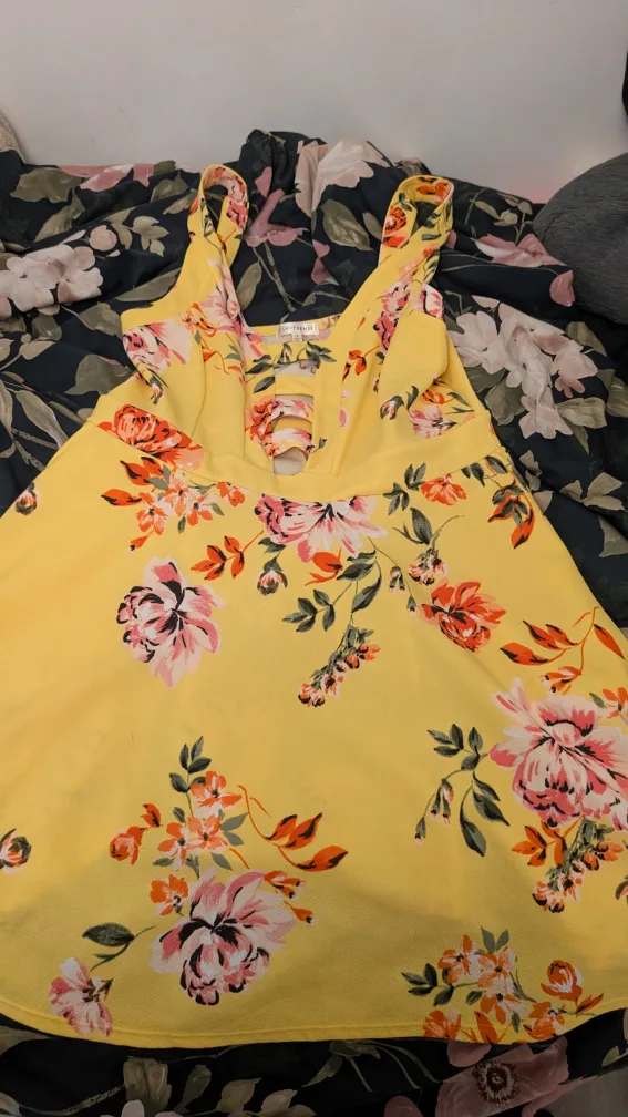 Curvy Sense Yellow Floral Dress🥕 thumbnail