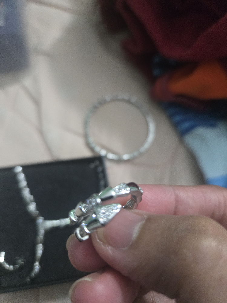 Silver Tone Necklace and Ring Set - photo 5