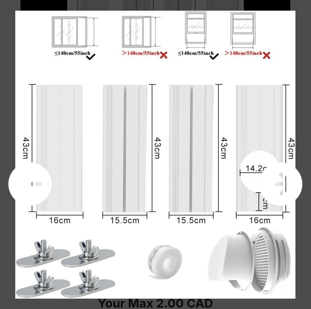 Ninyoon Air Conditioner Window Vent Kit Seal  🥕