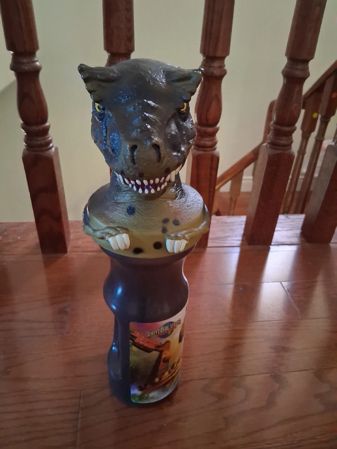 Vintage Universal Studios Jurassic Park T-Rex bottle with handle image indicator(2)