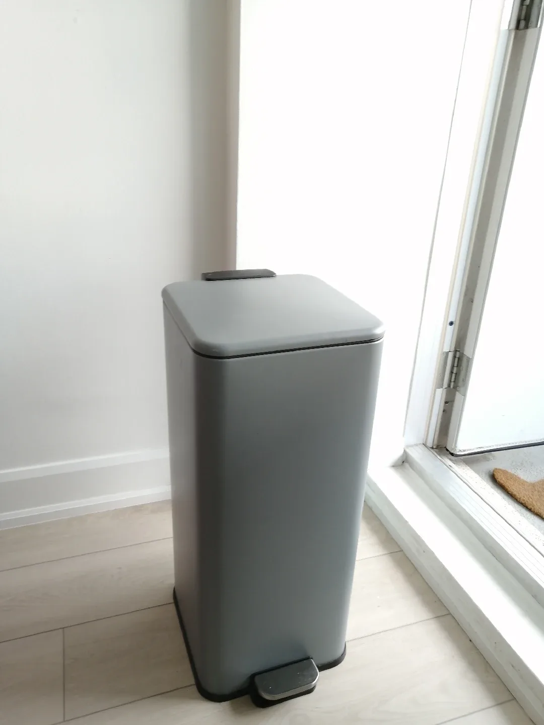 Grey Metal Step-On Trash Can image indicator(3)