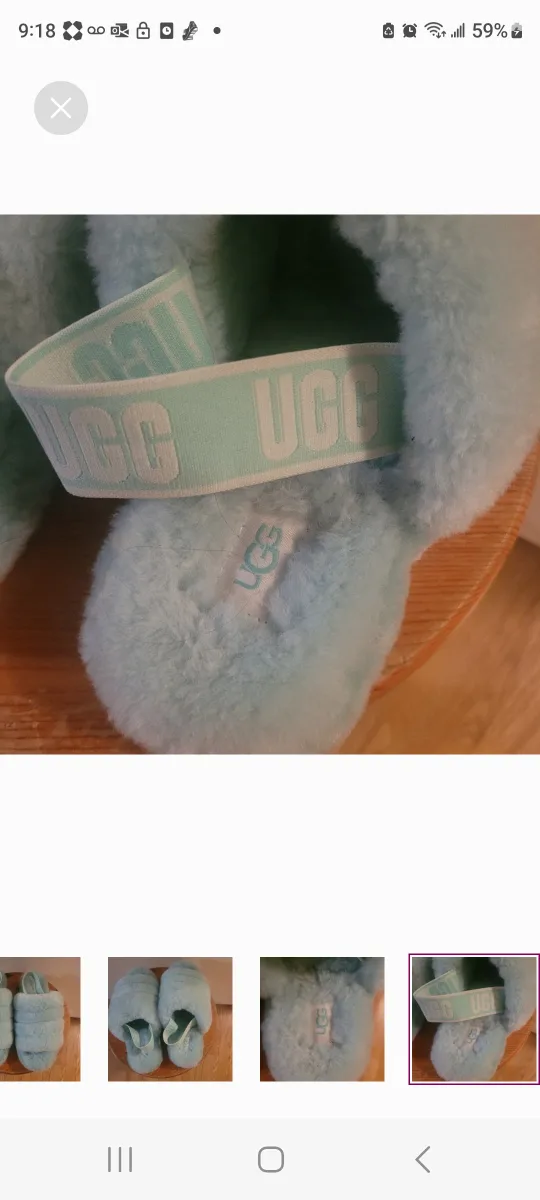 UGG Fluff Yeah Slides - Size 8 - Light Blue image indicator(4)