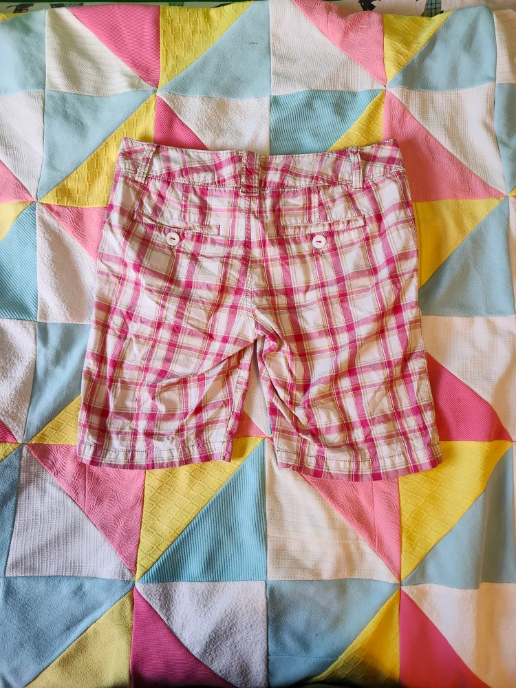 Aeropostale pink and white plaid board shorts image indicator(2)