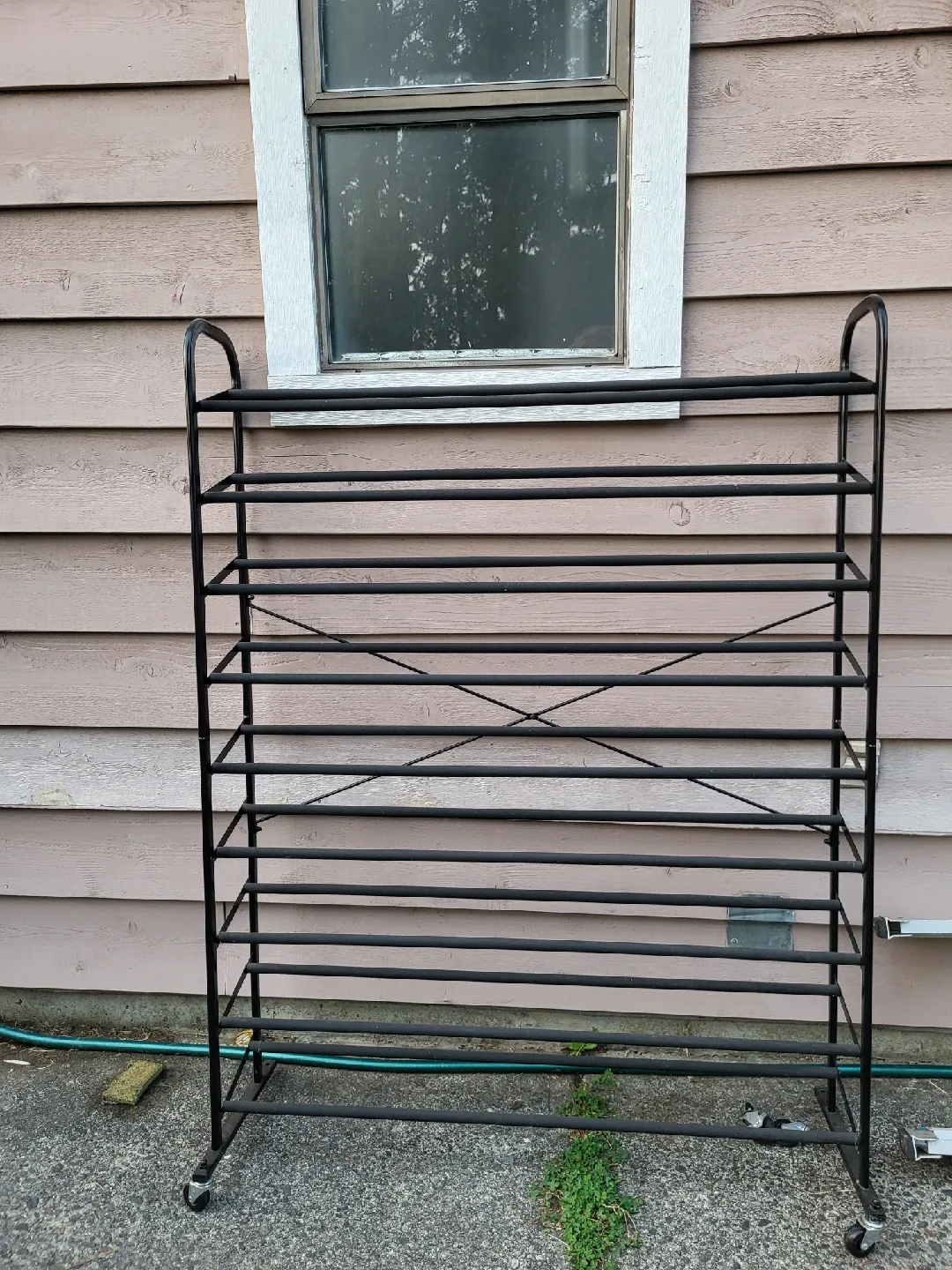 Rolling 10-Tier Shoe Rack - Black thumbnail