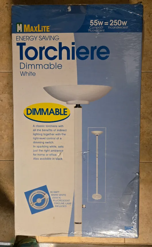 New Floor Lamp MaxLite Torchiere Dimmable, Bulb Included image indicator(3)