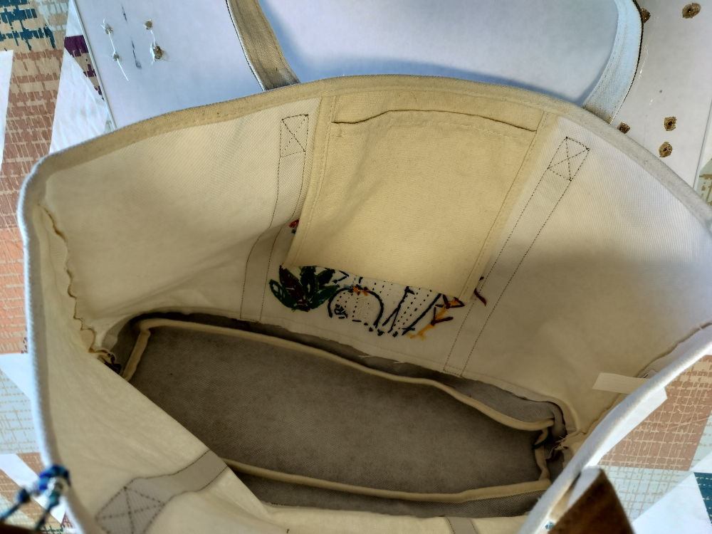 Cactus Embroidered Tote Bag - Beige & Brown - photo 2