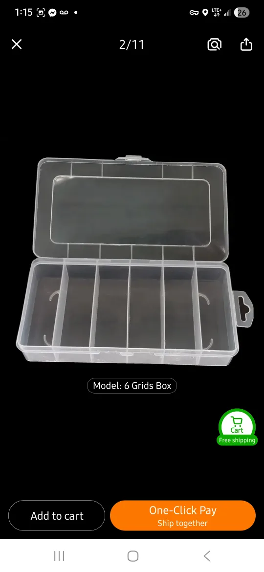 NEW 6 Grids Clear Plastic Organizer Box 📦 image indicator(2)