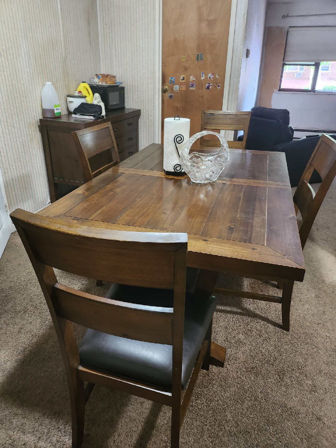 Wooden Dining Table with 4 Chairs