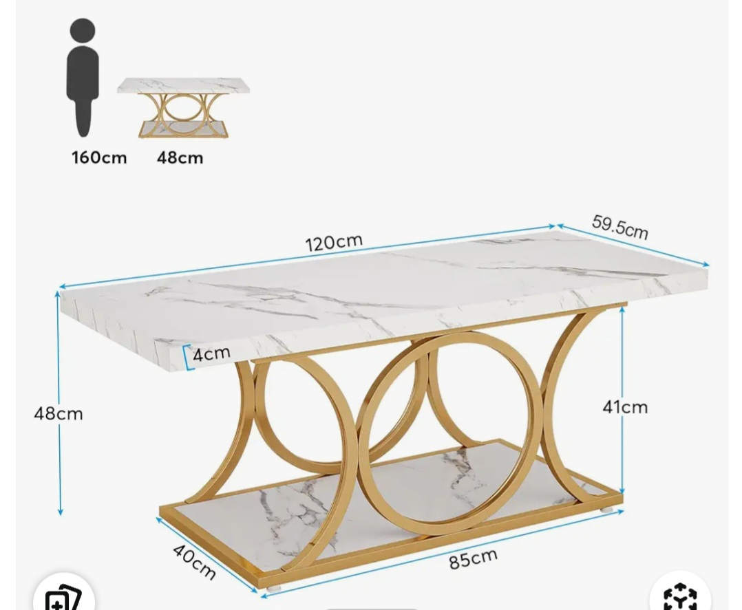 Marble & Gold Coffee Table - photo 2