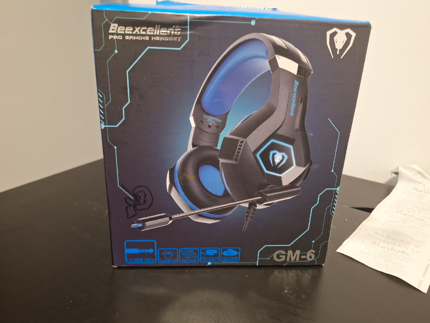 Beexcellent Wired Black & Blue Gaming Headset With Mic