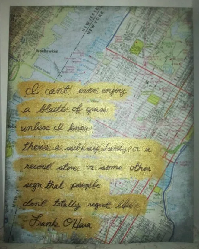 Wall Art - Frank O'Hara Poem Map thumbnail