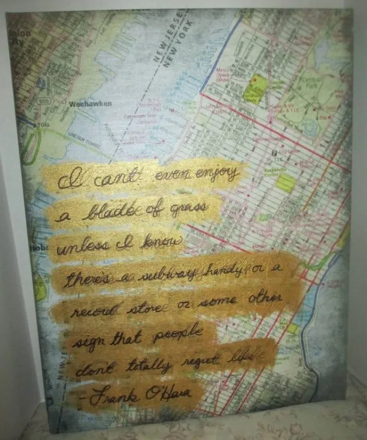 Wall Art - Frank O'Hara Poem Map image indicator(3)
