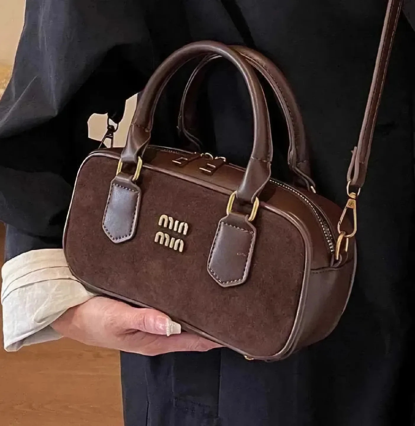 Miu Miu Brown Suede Handbag image indicator(3)