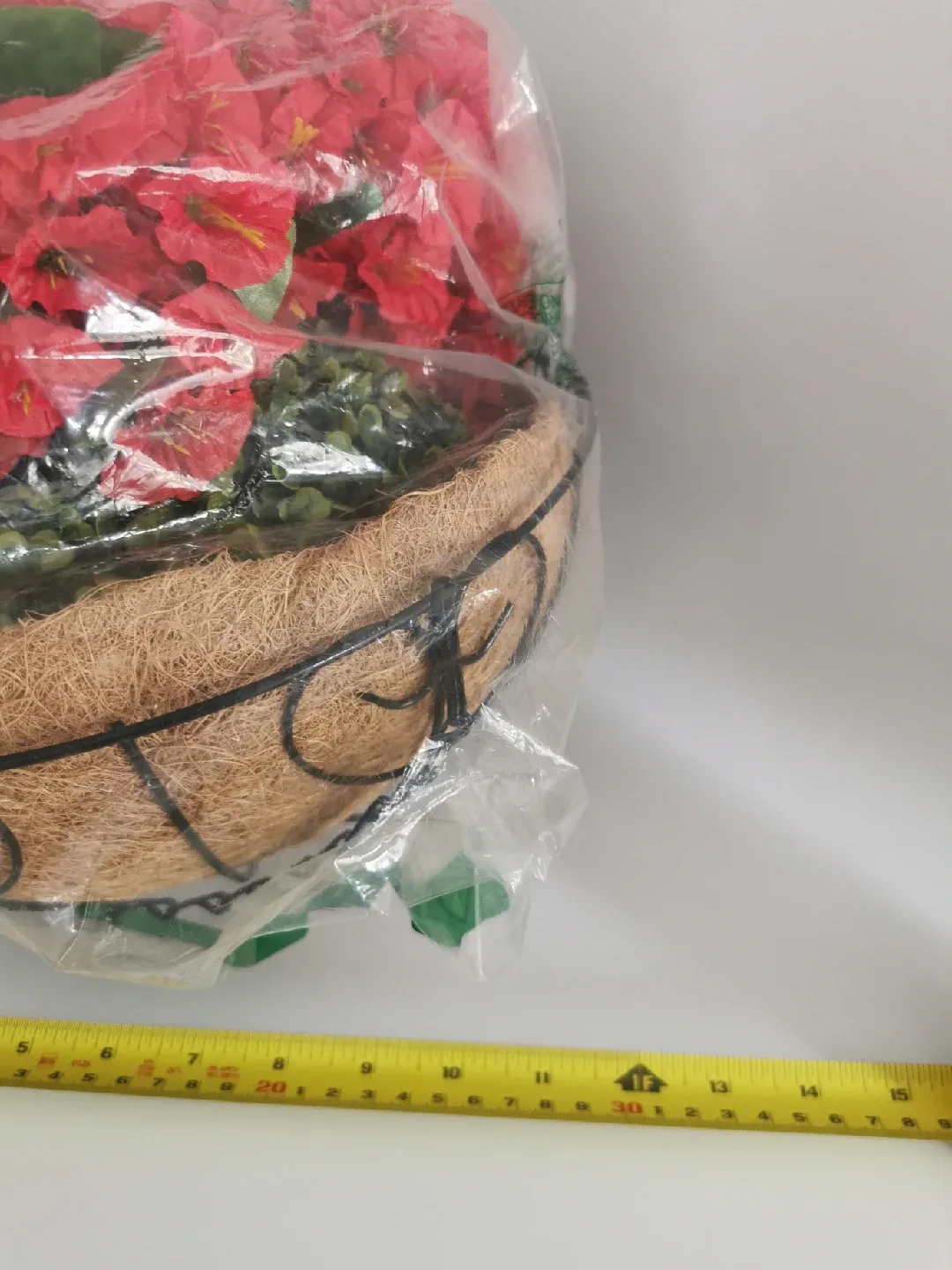 Artificial Hanging Flowers Basket - Red image indicator(6)