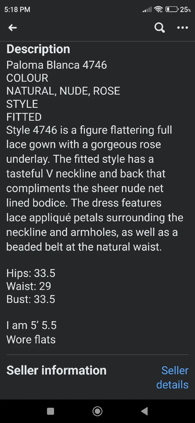 Paloma Blanca 4746 Wedding Dress - Nude/Rose, Fitted image indicator(3)