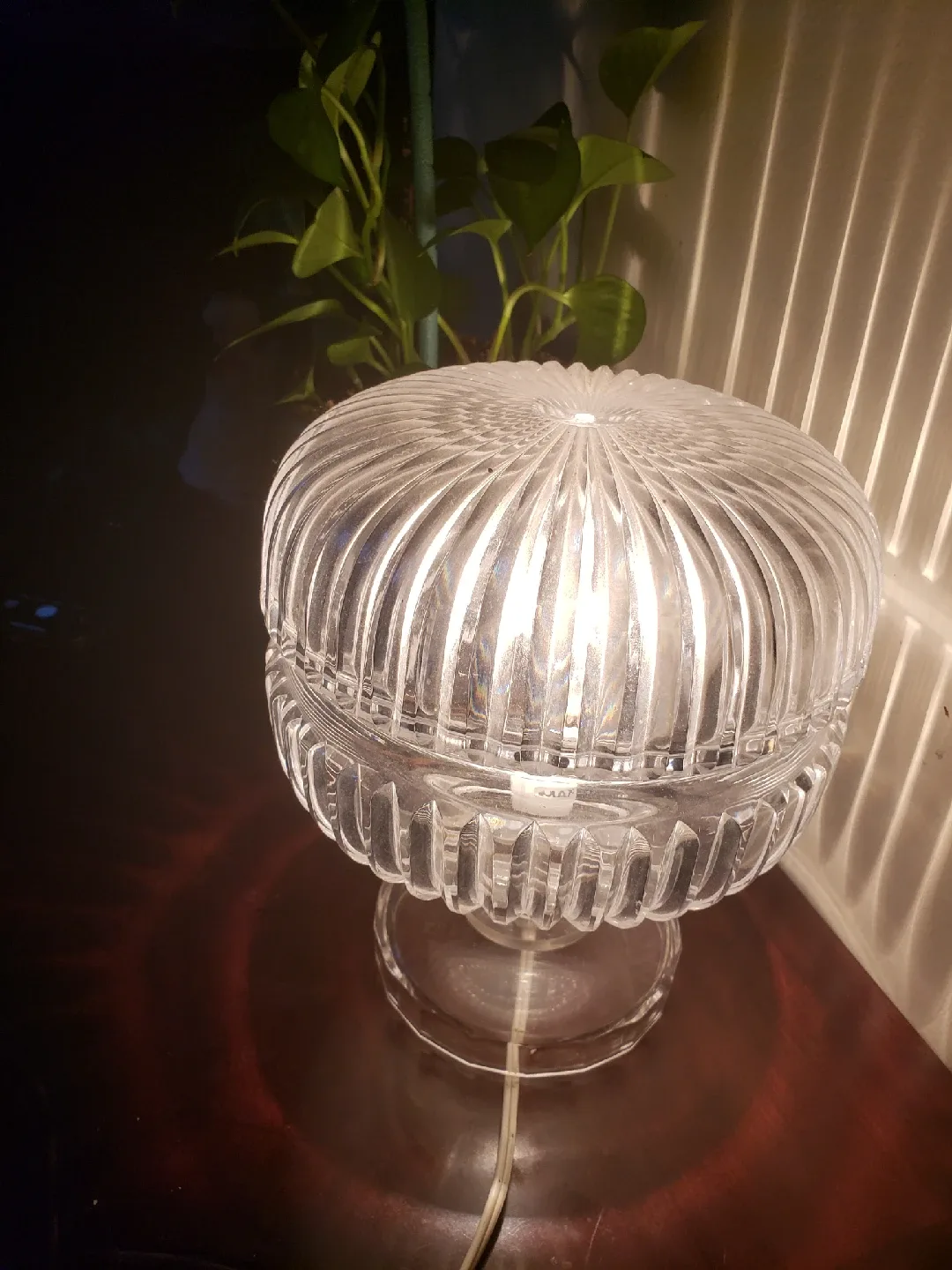 Clear Glass Ribbed Table Lamp thumbnail
