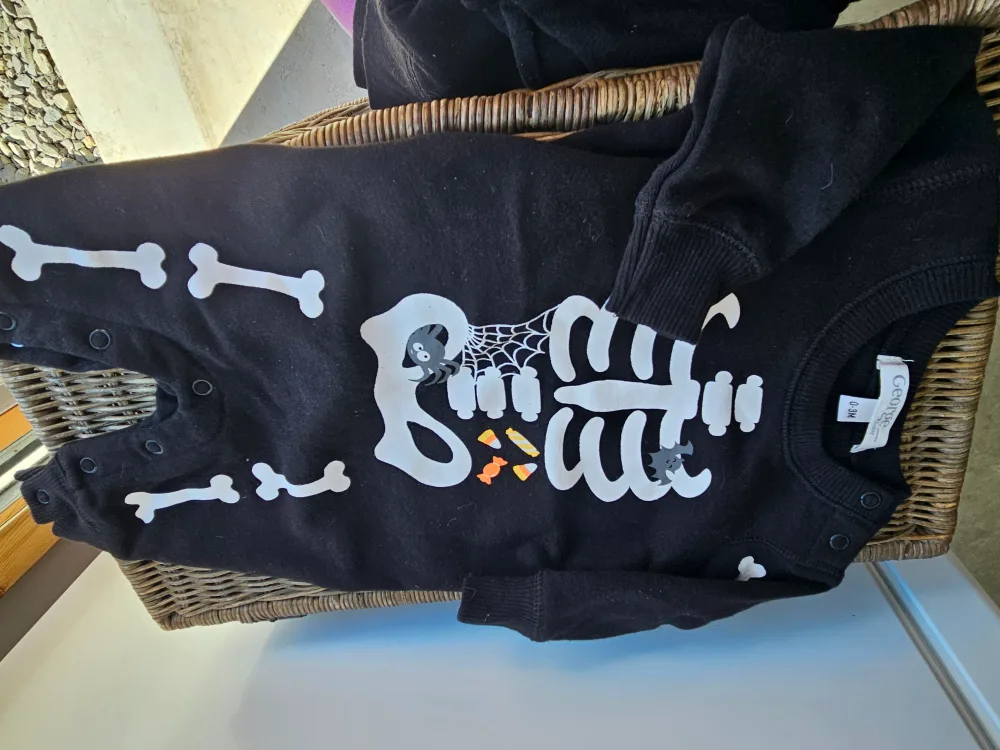 George Baby Halloween Skeleton Romper 0-3M thumbnail