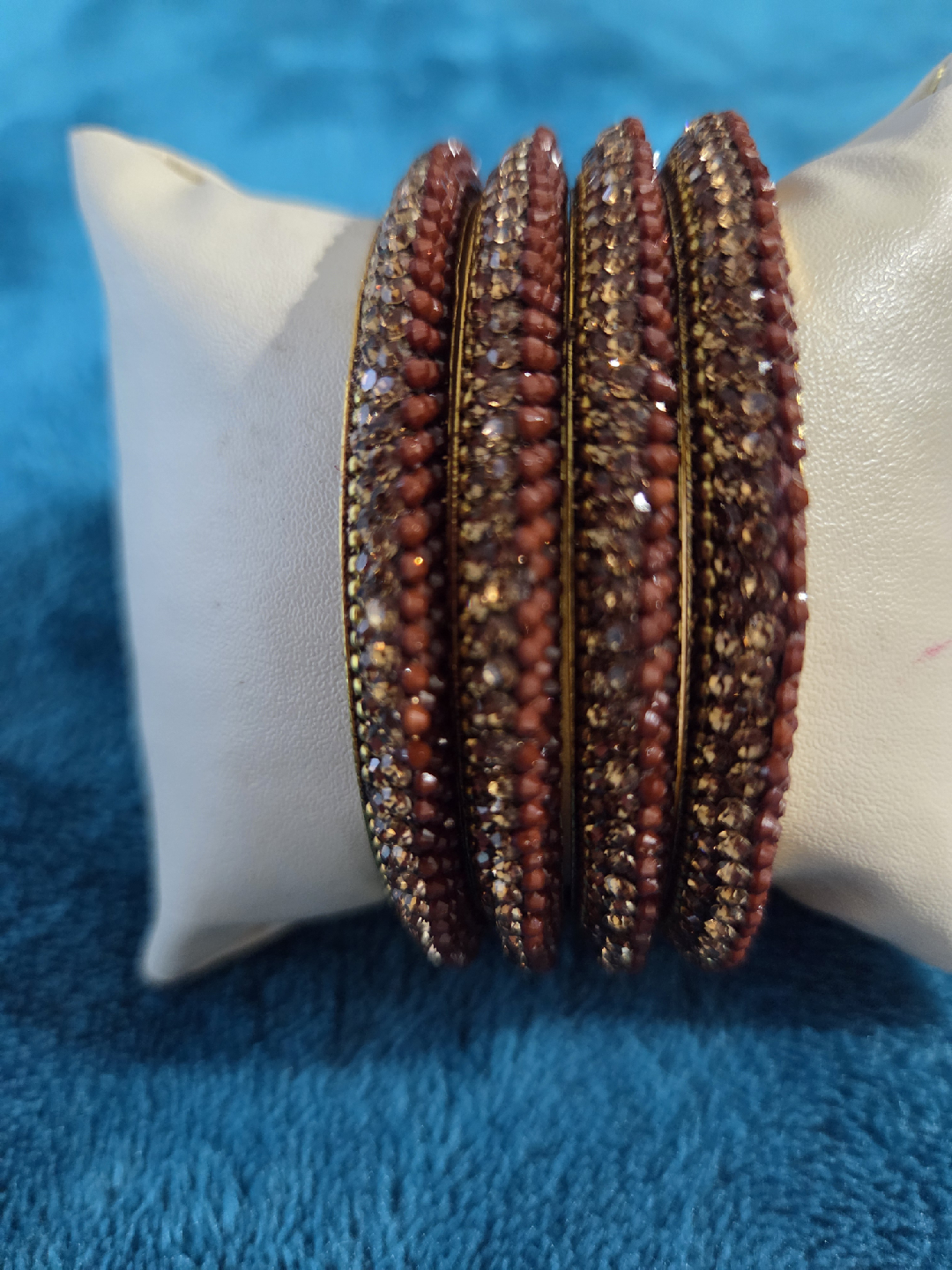 Brown & Gold Beaded Bangles