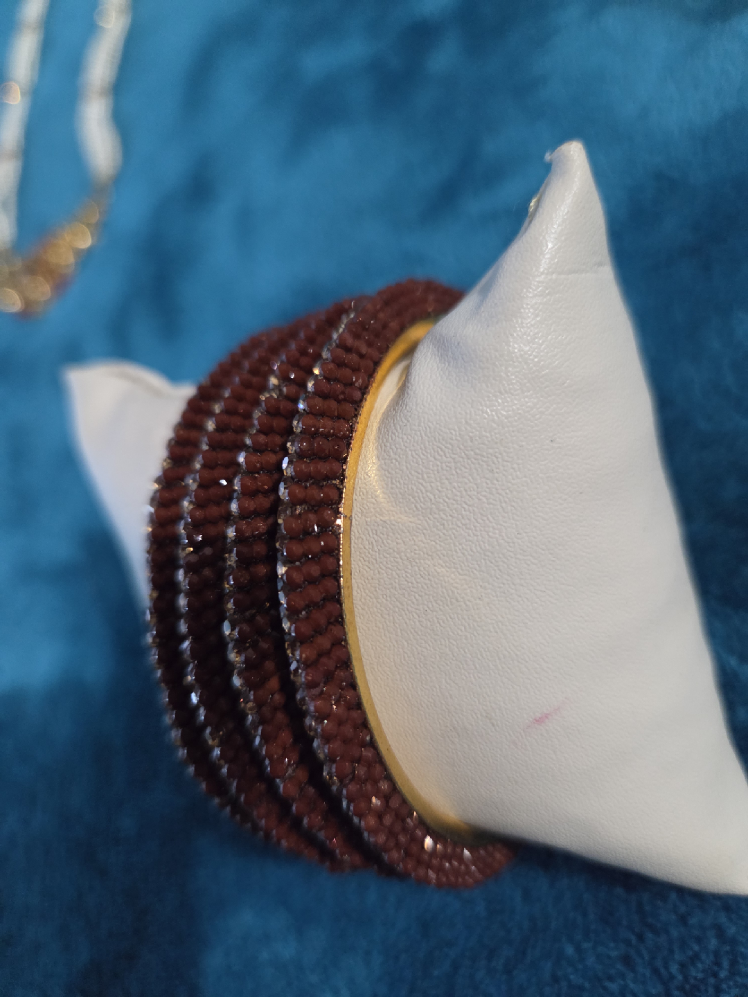 Brown & Gold Beaded Bangles - photo 2