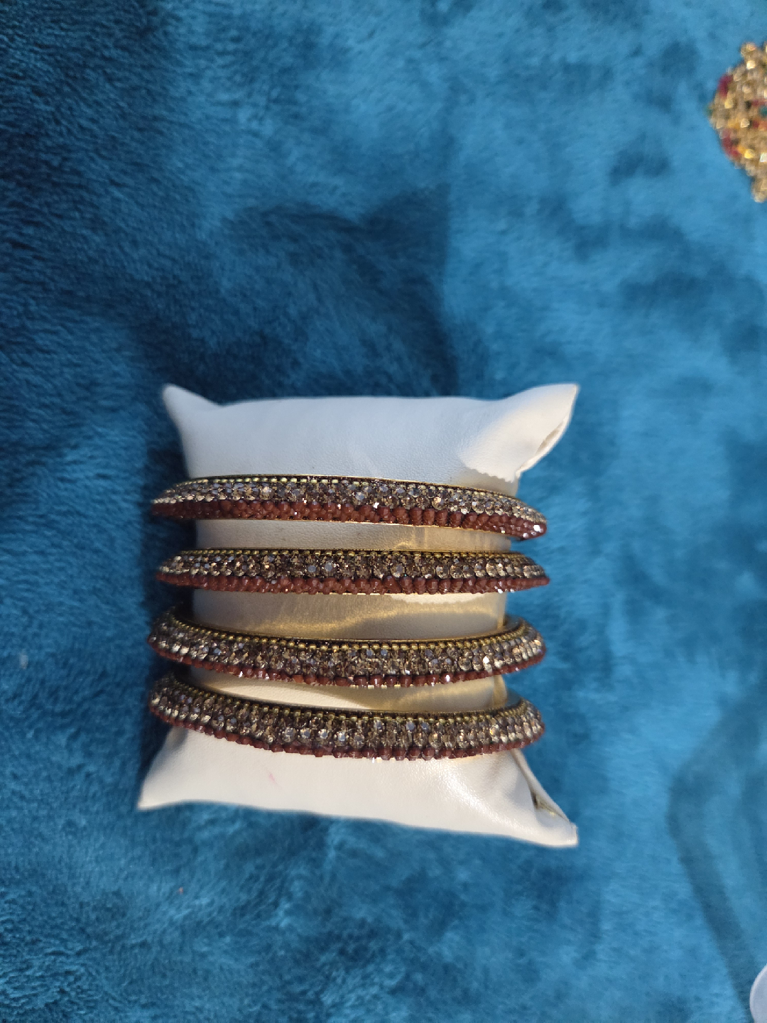 Brown & Gold Beaded Bangles - photo 3