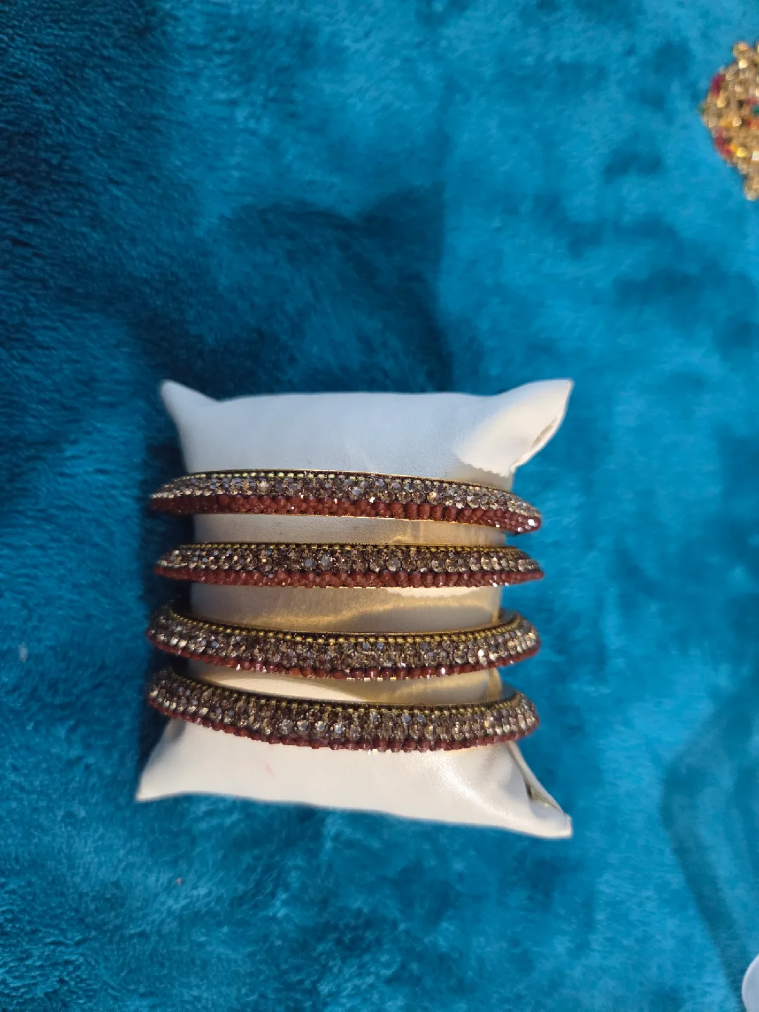 Brown & Gold Beaded Bangles image indicator(3)
