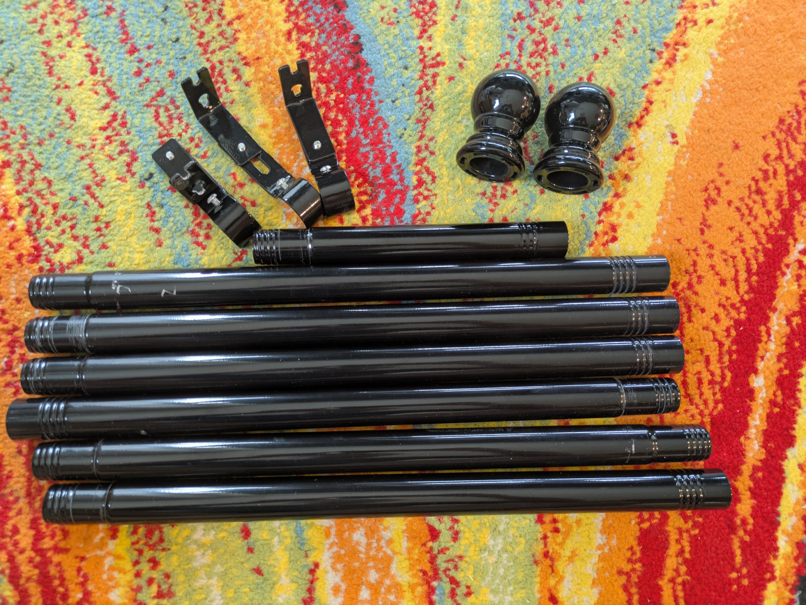 Black Curtain Rod Set