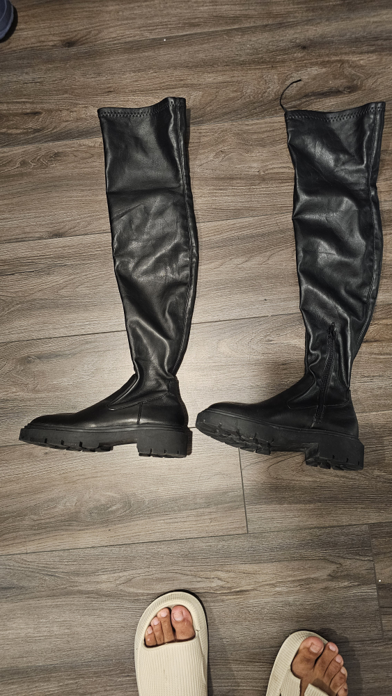 High Black Boots Size 6