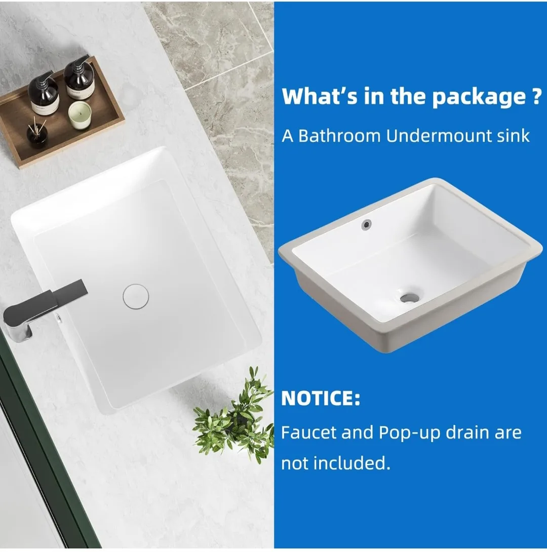 KINGWONG 20 Inch Undermount BATHROOM SINK-New image indicator(8)