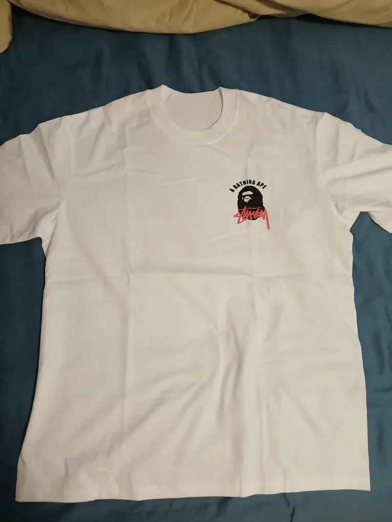 New Stussy x BAPE White T-Shirt - Size L image indicator(3)