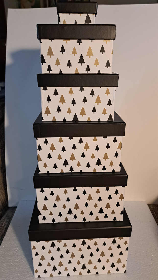 set of matching cardboard boxes