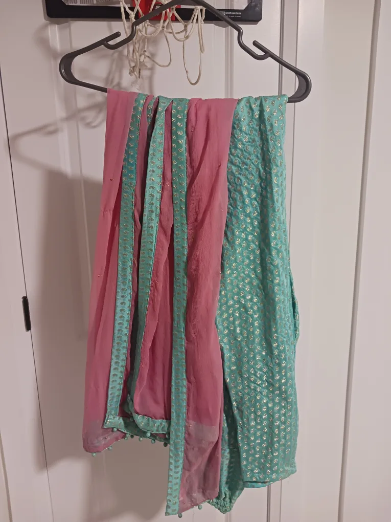 Pink & Turquoise Embellished Salwar Kameez image indicator(5)