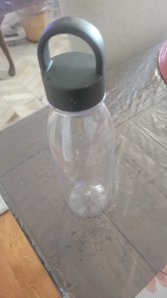 🥕Clear Plastic Water Bottle with Black Handle thumbnail