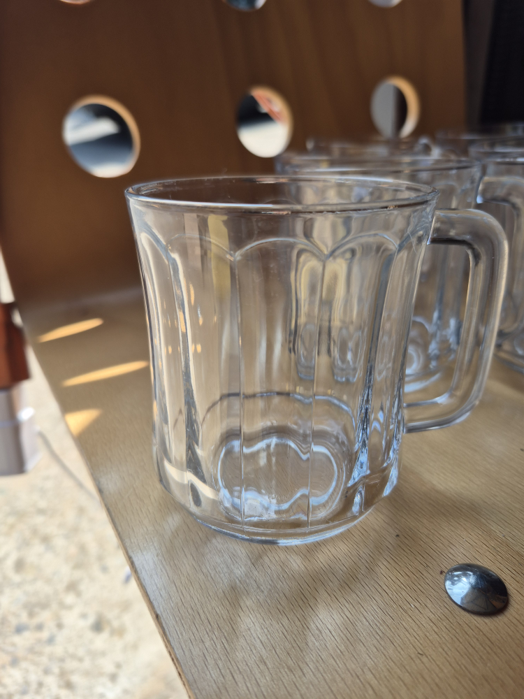 Set of 7 Clear Glass Mugs, new - photo 2