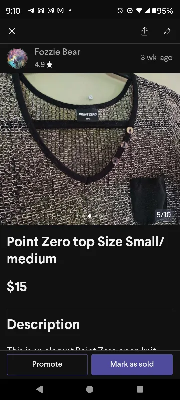 Point Zero open knit top - Size S image indicator(3)