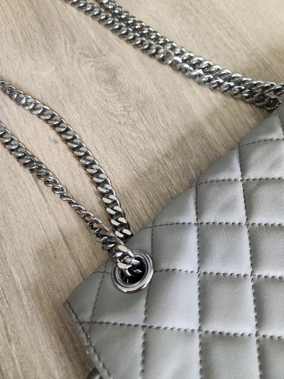 Michael Kors Grey Quilted Shoulder or Crossbody Bag image indicator(8)