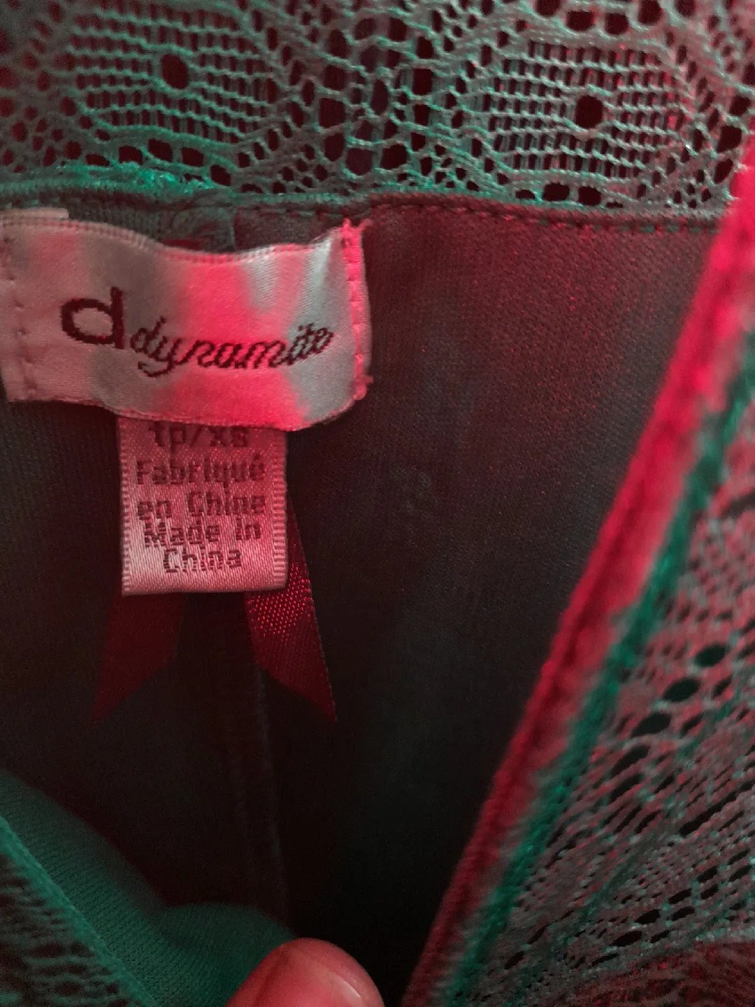 Dynamite Green Lace Dress - Size TP/XS image indicator(2)