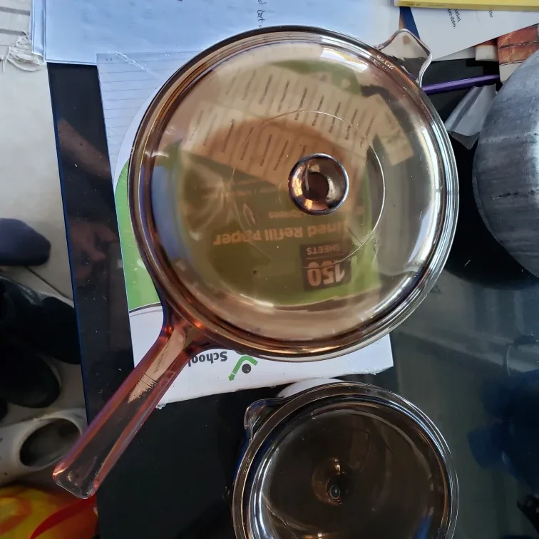 Vintage Vision Amber Glass Saucepan with Lid image indicator(4)