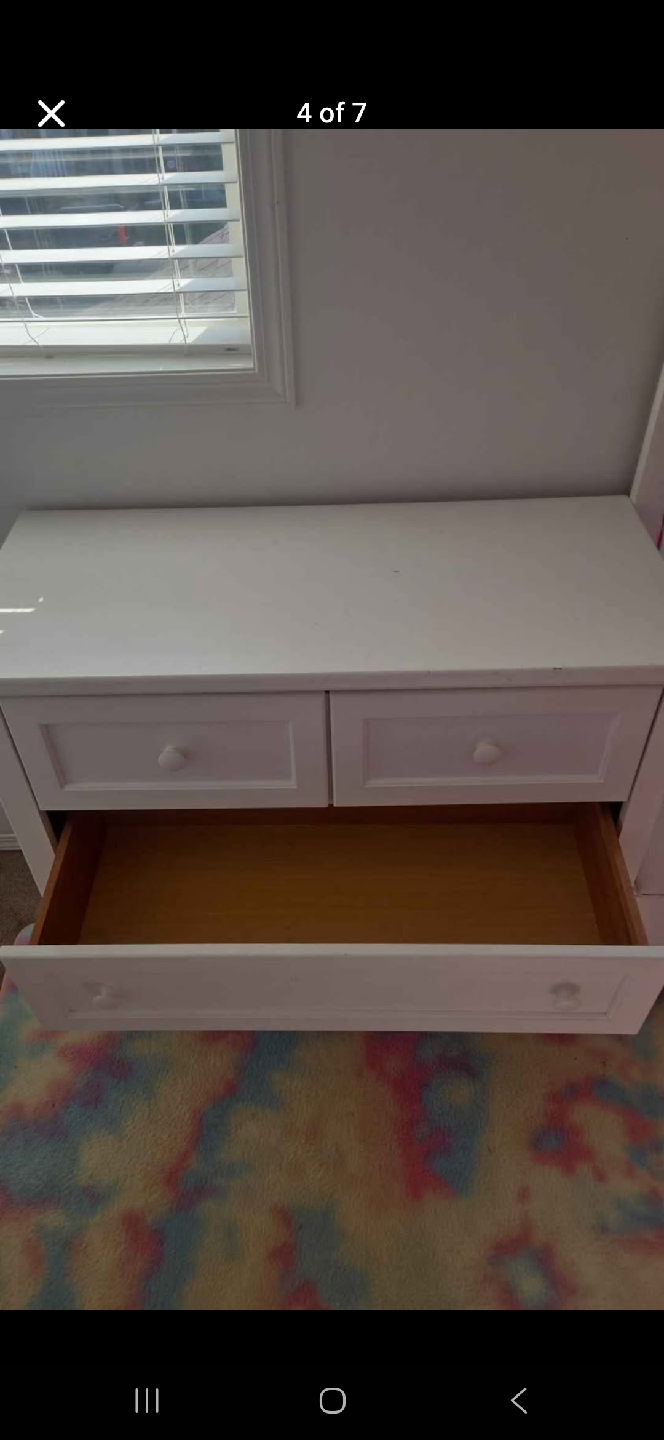 Kids White Dresser & Mirror - photo 3