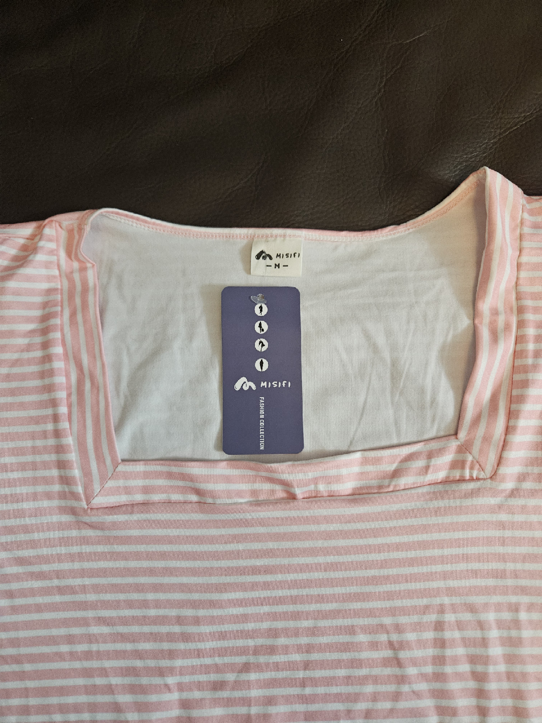 MISIFI Striped Square Neck Top - Size M - photo 3