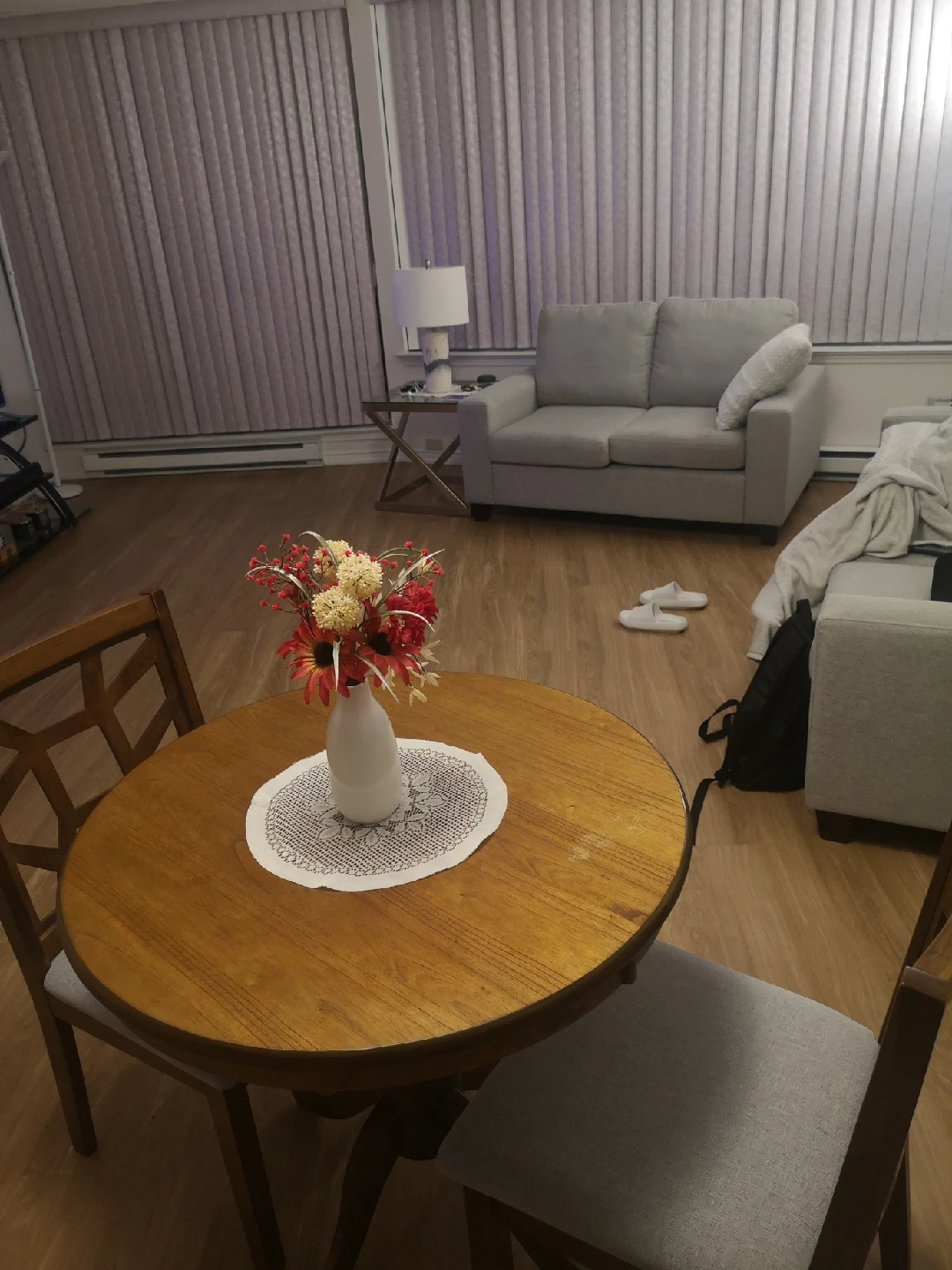 Wooden Round Dining Table with 2 Chairs - photo 2