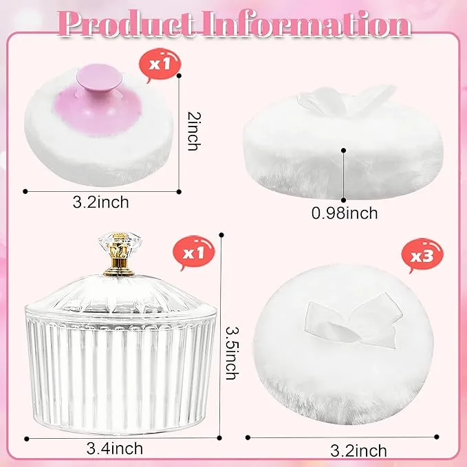 Makeup Powder Container with Puffs image indicator(2)