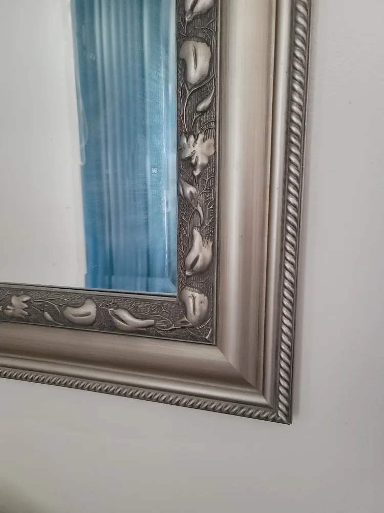 Framed Wall Mirror with Clock image indicator(2)