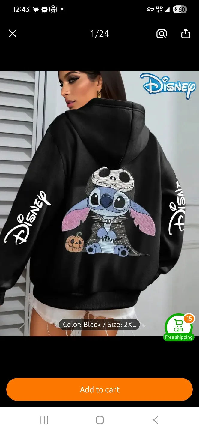 NEW (XL Sizes) Stitch Nightmare Before Christmas Hoodie 🖤 💜 thumbnail